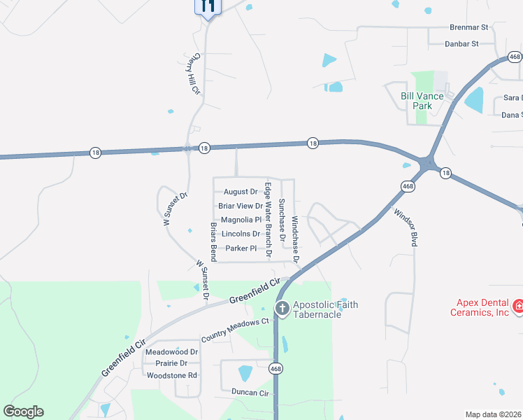 map of restaurants, bars, coffee shops, grocery stores, and more near 478 Magnolia Place in Brandon