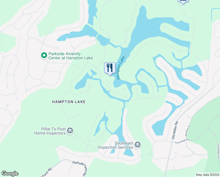 map of restaurants, bars, coffee shops, grocery stores, and more near 174 Hampton Lake Crossing in Bluffton