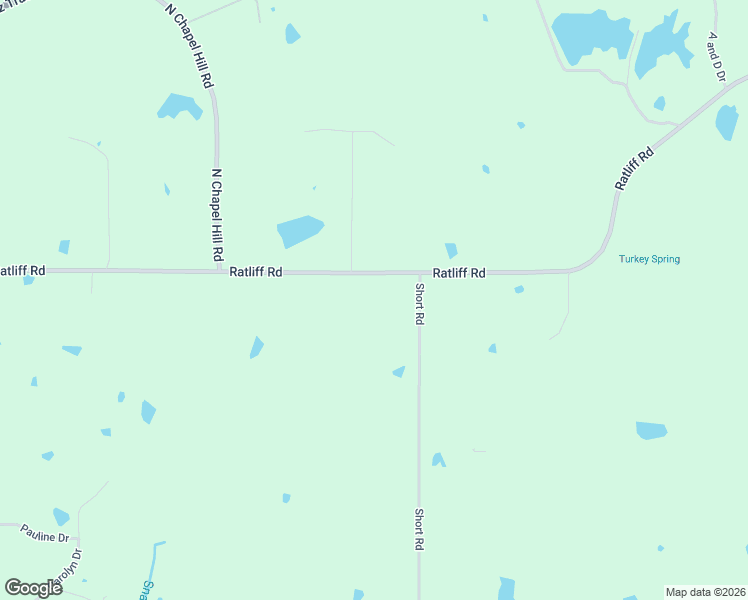 map of restaurants, bars, coffee shops, grocery stores, and more near 2439 Ratliff Road in Raymond