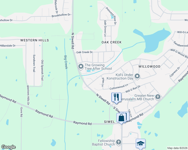 map of restaurants, bars, coffee shops, grocery stores, and more near 126 Pine Cove in Jackson
