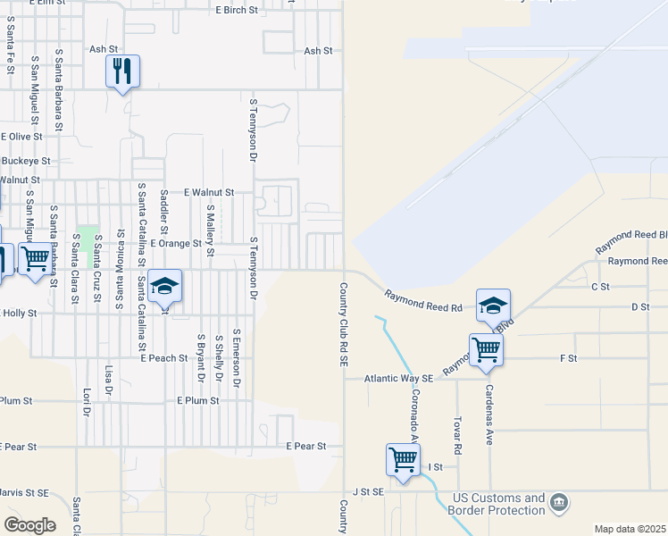 map of restaurants, bars, coffee shops, grocery stores, and more near 1404 South Country Club Road in Deming