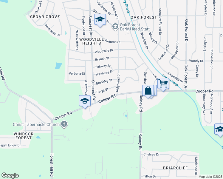 map of restaurants, bars, coffee shops, grocery stores, and more near 1019 Deryll Street in Jackson