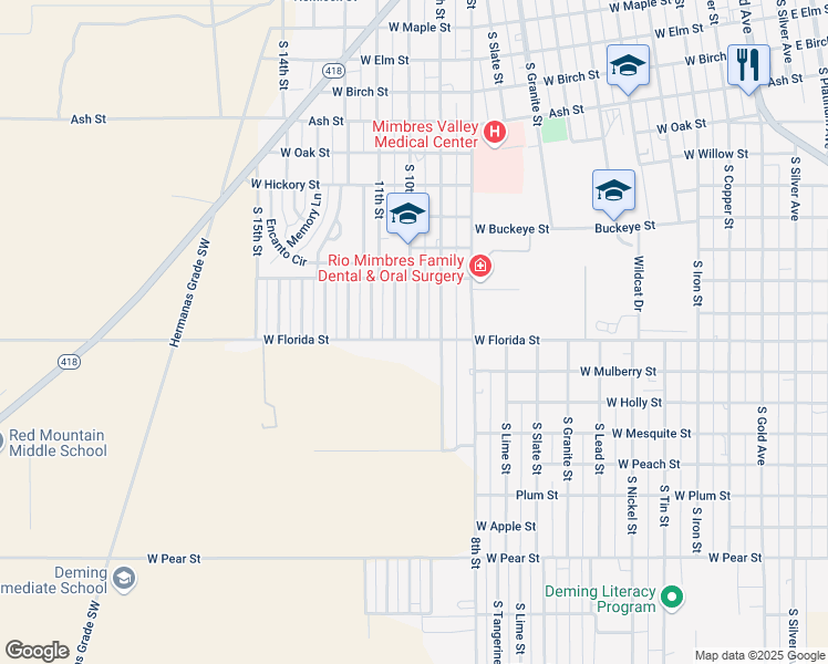map of restaurants, bars, coffee shops, grocery stores, and more near 1409 South Socorro Street in Deming