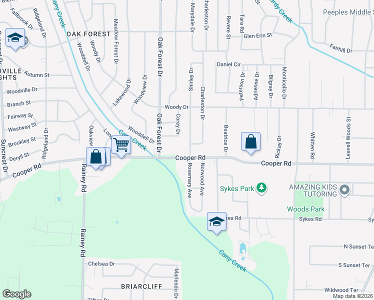 map of restaurants, bars, coffee shops, grocery stores, and more near 3353 Rosemary Avenue in Jackson