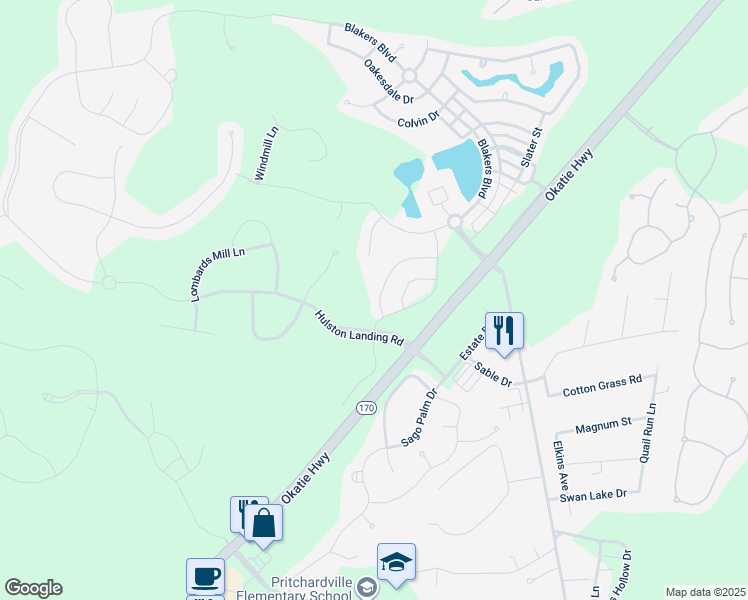 map of restaurants, bars, coffee shops, grocery stores, and more near 266 Wooden Wheel Lane in Bluffton