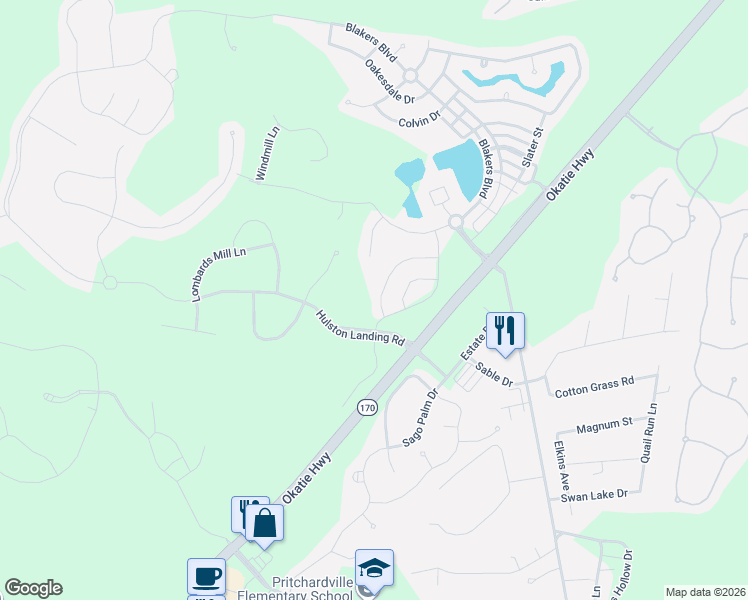 map of restaurants, bars, coffee shops, grocery stores, and more near 266 Wooden Wheel Lane in Bluffton