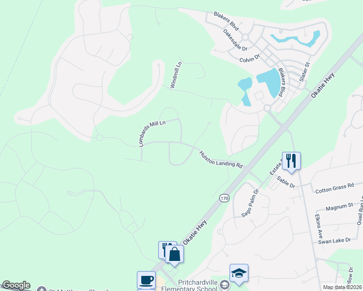 map of restaurants, bars, coffee shops, grocery stores, and more near 251 Hulston Landing Road in Bluffton
