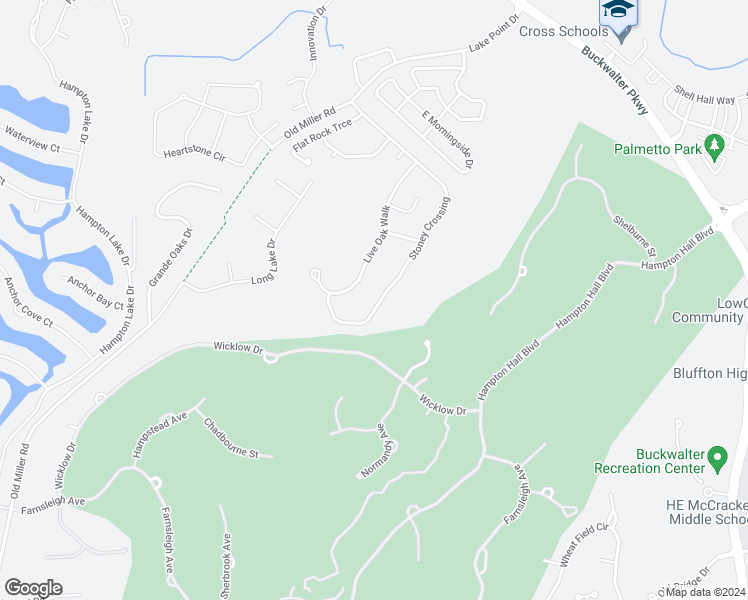 map of restaurants, bars, coffee shops, grocery stores, and more near 230 Stoney Crossing in Bluffton