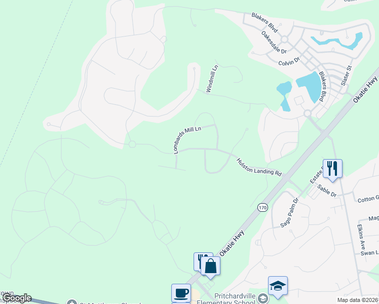 map of restaurants, bars, coffee shops, grocery stores, and more near 271 Hulston Landing Road in Bluffton