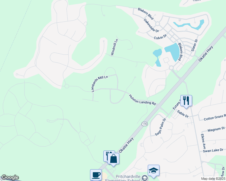 map of restaurants, bars, coffee shops, grocery stores, and more near 251 Hulston Landing Road in Bluffton