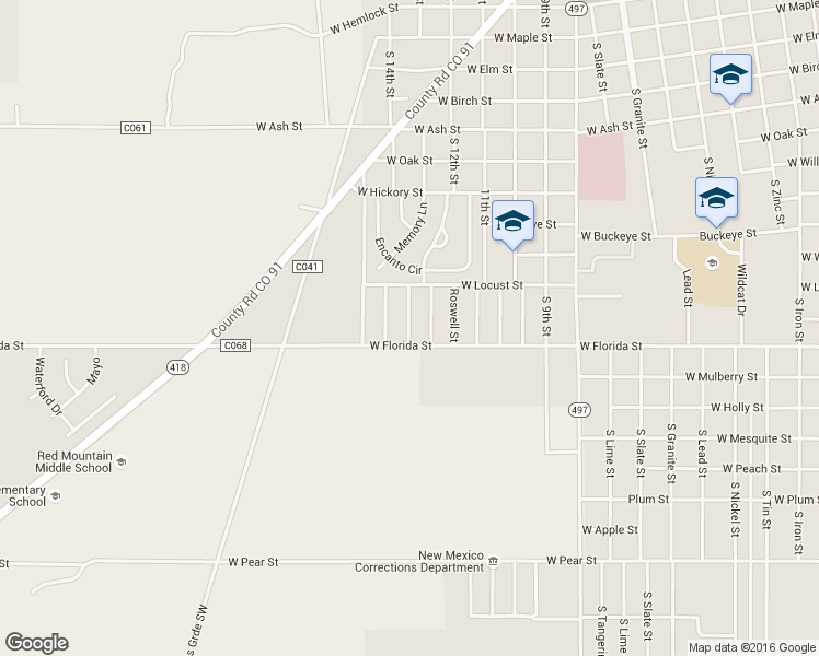 map of restaurants, bars, coffee shops, grocery stores, and more near 1415 South Mesilla Street in Deming