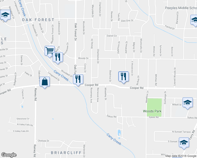 map of restaurants, bars, coffee shops, grocery stores, and more near 3354 Charleston Drive in Jackson