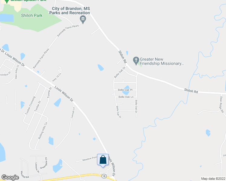 map of restaurants, bars, coffee shops, grocery stores, and more near 128 Belle Oak Drive in Brandon