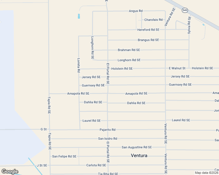 map of restaurants, bars, coffee shops, grocery stores, and more near El Portal Road in Deming