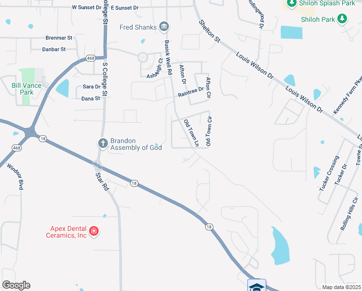map of restaurants, bars, coffee shops, grocery stores, and more near 246-248 Busick Wells Rd in Brandon