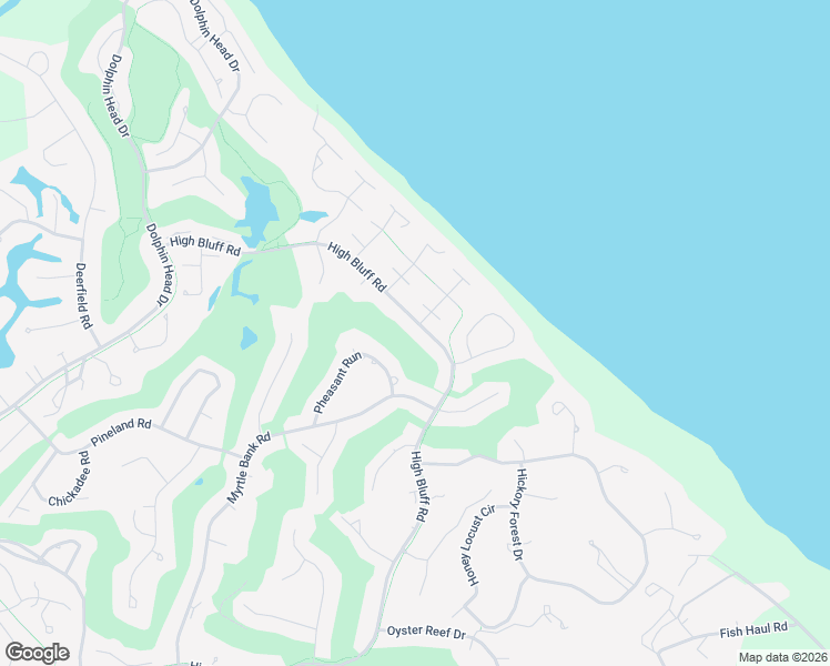 map of restaurants, bars, coffee shops, grocery stores, and more near 90 High Bluff Road in Hilton Head Island
