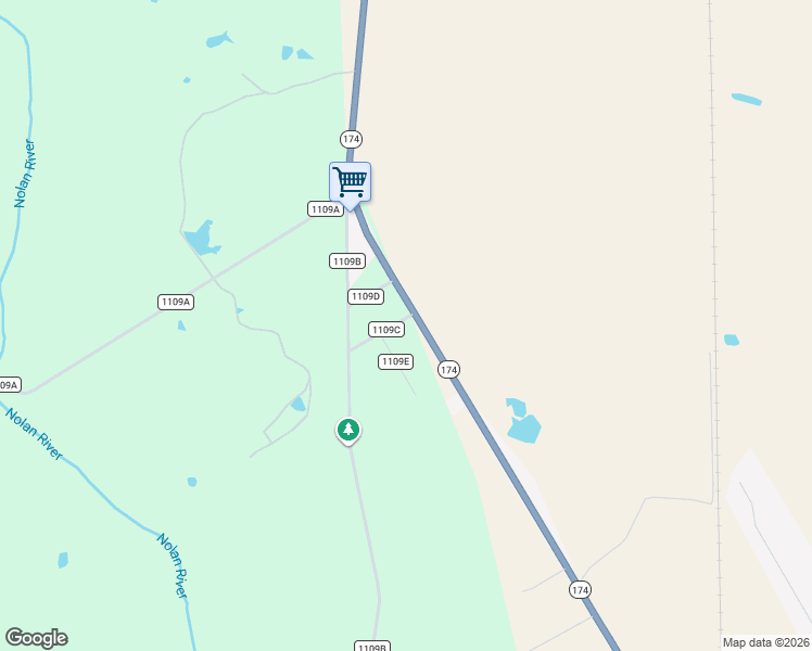 map of restaurants, bars, coffee shops, grocery stores, and more near 1541 Texas 174 in Rio Vista
