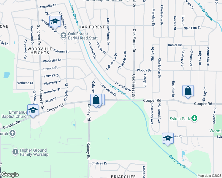 map of restaurants, bars, coffee shops, grocery stores, and more near 1145 Wooddell Drive in Jackson