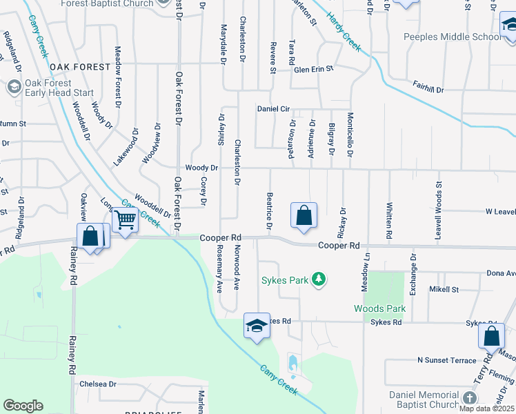 map of restaurants, bars, coffee shops, grocery stores, and more near 3241 Beatrice Drive in Jackson