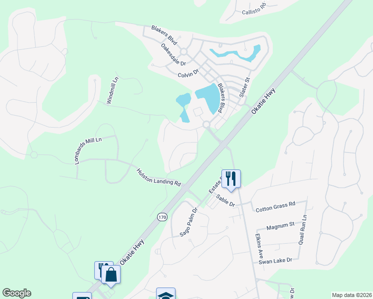 map of restaurants, bars, coffee shops, grocery stores, and more near 226 Wooden Wheel Lane in Bluffton