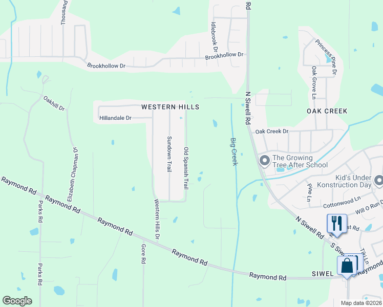 map of restaurants, bars, coffee shops, grocery stores, and more near 330 Old Spanish Trail in Jackson