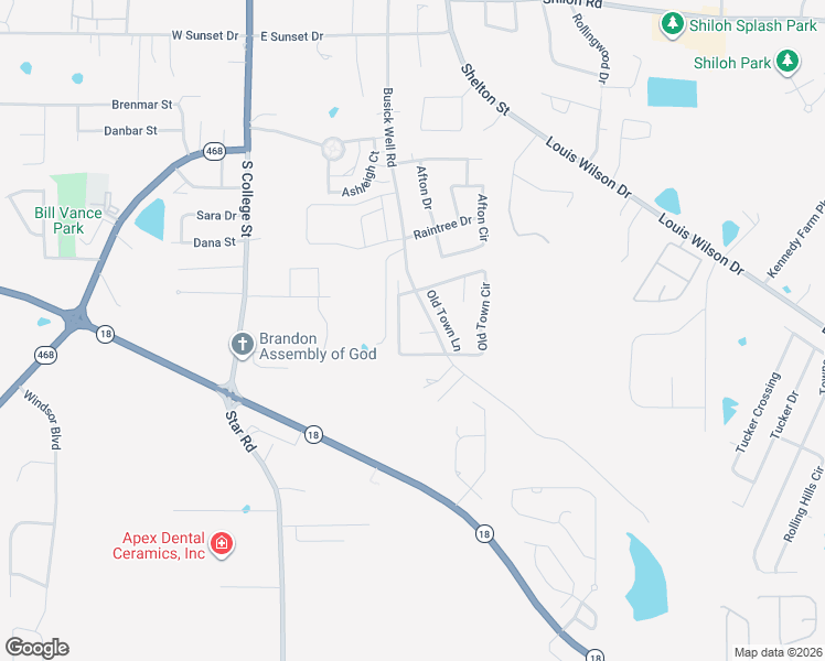 map of restaurants, bars, coffee shops, grocery stores, and more near 123 Wexford Way in Brandon