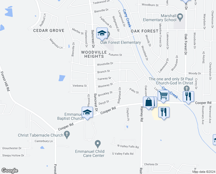 map of restaurants, bars, coffee shops, grocery stores, and more near 1039 Westway Street in Jackson