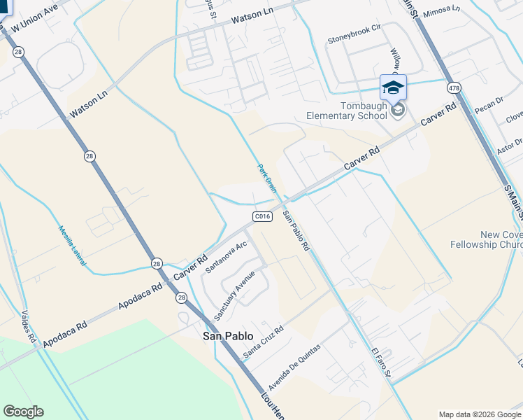map of restaurants, bars, coffee shops, grocery stores, and more near 1032 Carver Road in Las Cruces