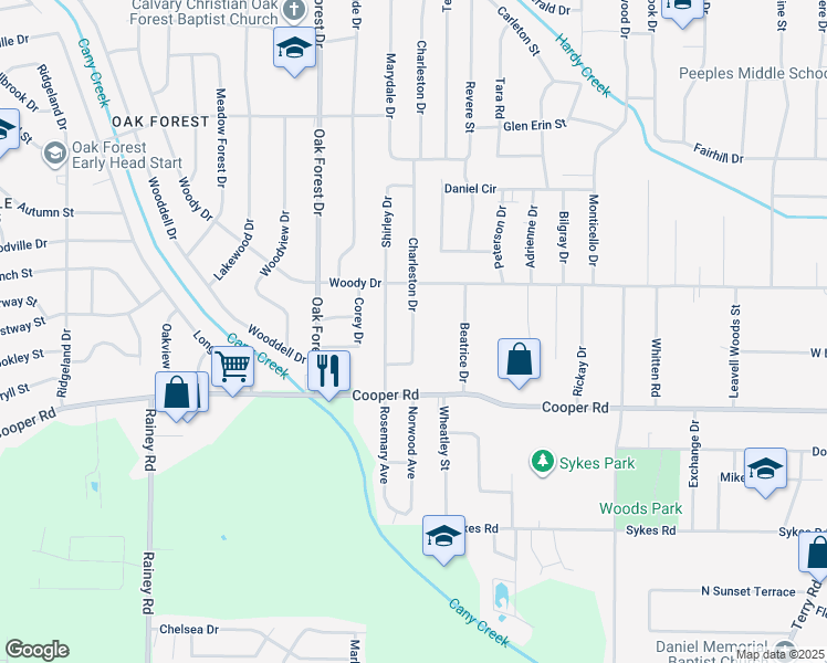map of restaurants, bars, coffee shops, grocery stores, and more near 3230 Charleston Drive in Jackson
