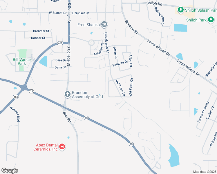 map of restaurants, bars, coffee shops, grocery stores, and more near 123 Wexford Way in Brandon