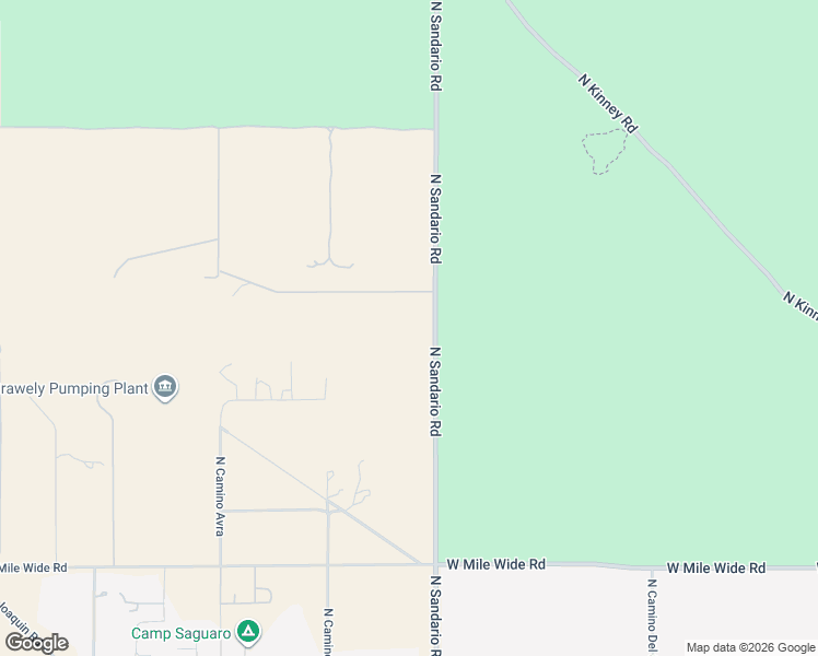 map of restaurants, bars, coffee shops, grocery stores, and more near 2831 North Sandario Road in Tucson