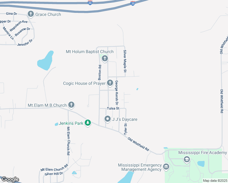 map of restaurants, bars, coffee shops, grocery stores, and more near 805 George Kersh Drive in Pearl