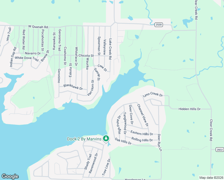 map of restaurants, bars, coffee shops, grocery stores, and more near 204 Lake Creek Road in Mabank