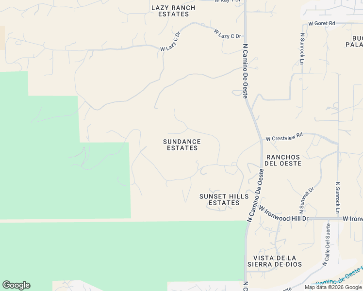 map of restaurants, bars, coffee shops, grocery stores, and more near 4885 West Sundance Way in Tucson