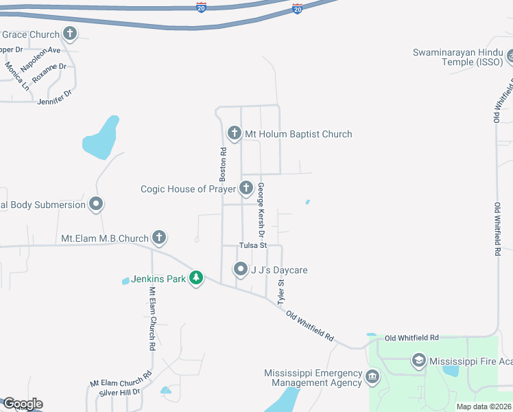map of restaurants, bars, coffee shops, grocery stores, and more near 809 George Kersh Drive in Pearl