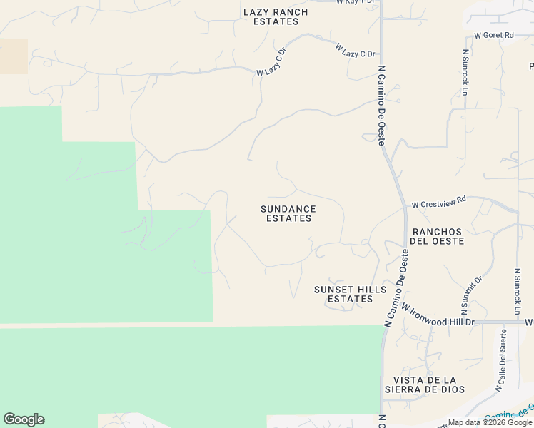 map of restaurants, bars, coffee shops, grocery stores, and more near 4885 West Sundance Way in Tucson