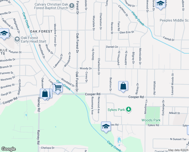 map of restaurants, bars, coffee shops, grocery stores, and more near 3265 Rosemary Avenue in Jackson