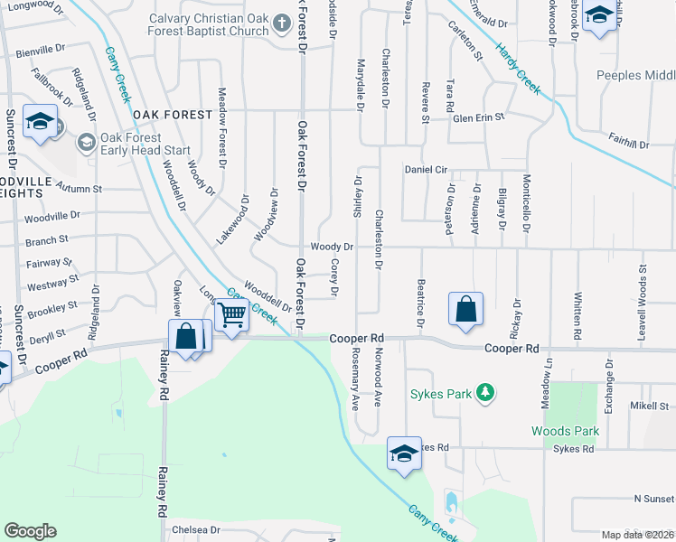 map of restaurants, bars, coffee shops, grocery stores, and more near 3265 Rosemary Avenue in Jackson