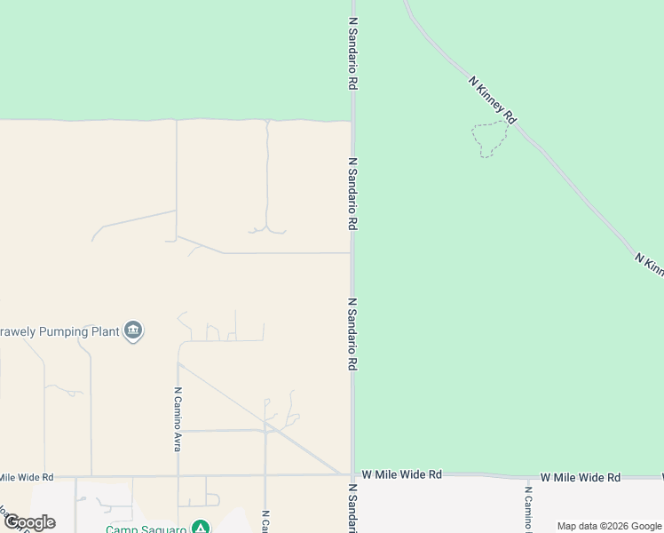 map of restaurants, bars, coffee shops, grocery stores, and more near 2861 North Sandario Road in Tucson