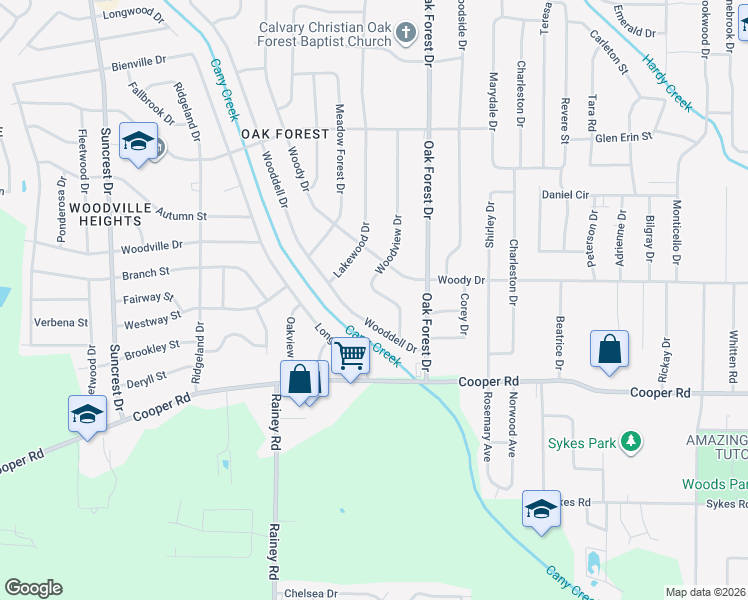 map of restaurants, bars, coffee shops, grocery stores, and more near 3210 Woodview Dr in Jackson