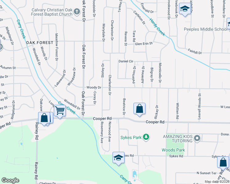 map of restaurants, bars, coffee shops, grocery stores, and more near 3202 Charleston Drive in Jackson