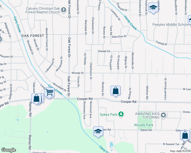 map of restaurants, bars, coffee shops, grocery stores, and more near 3202 Charleston Drive in Jackson
