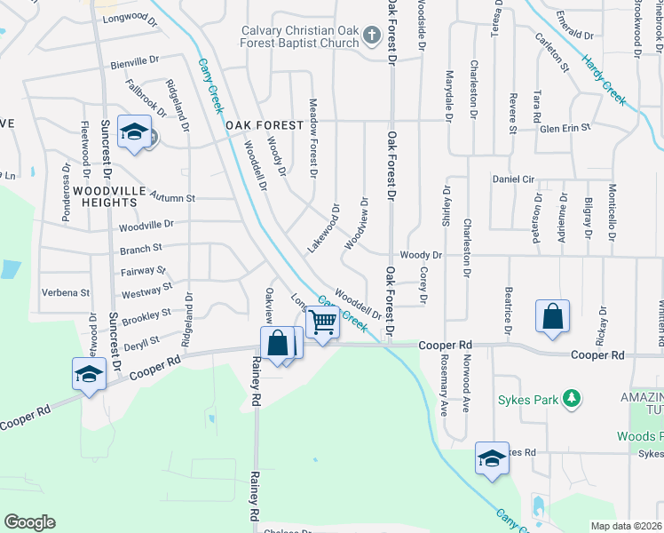 map of restaurants, bars, coffee shops, grocery stores, and more near 3234 Lakewood Drive in Jackson