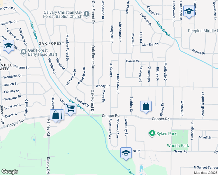 map of restaurants, bars, coffee shops, grocery stores, and more near 3205 Rosemary Avenue in Jackson