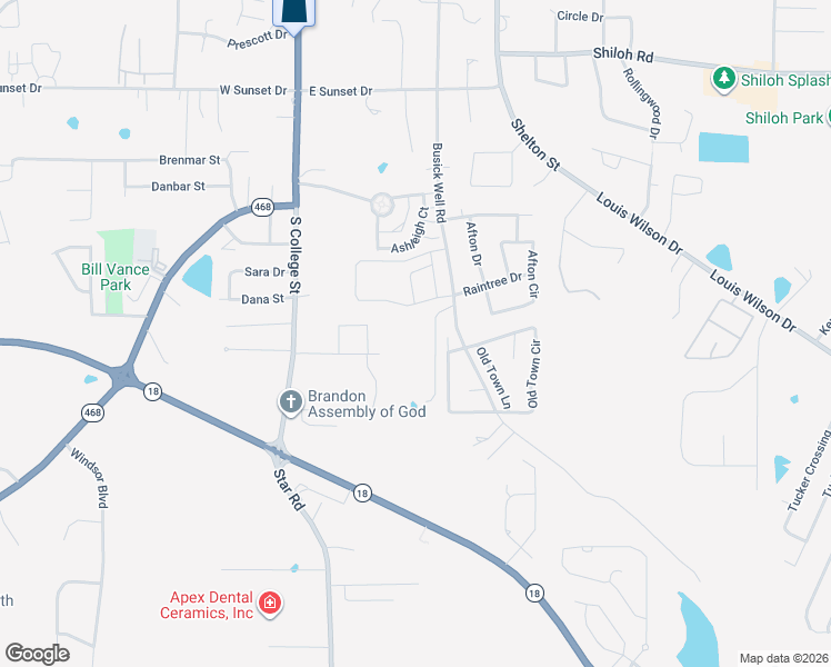 map of restaurants, bars, coffee shops, grocery stores, and more near 130 Birch Drive in Brandon