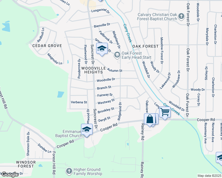 map of restaurants, bars, coffee shops, grocery stores, and more near 1033 Branch Street in Jackson