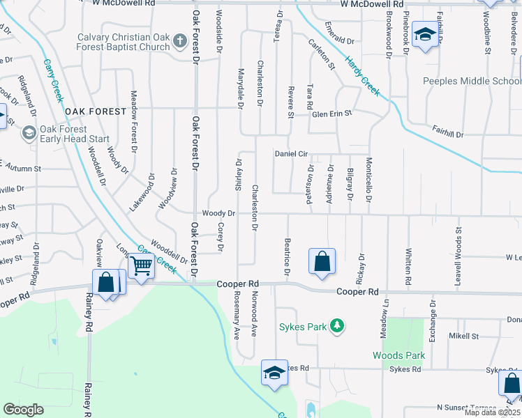 map of restaurants, bars, coffee shops, grocery stores, and more near 3202 Charleston Drive in Jackson