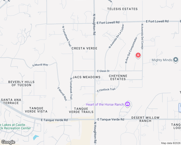 map of restaurants, bars, coffee shops, grocery stores, and more near 2760 North Jacs Place in Tucson