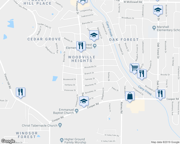 map of restaurants, bars, coffee shops, grocery stores, and more near 1081 Branch Street in Jackson
