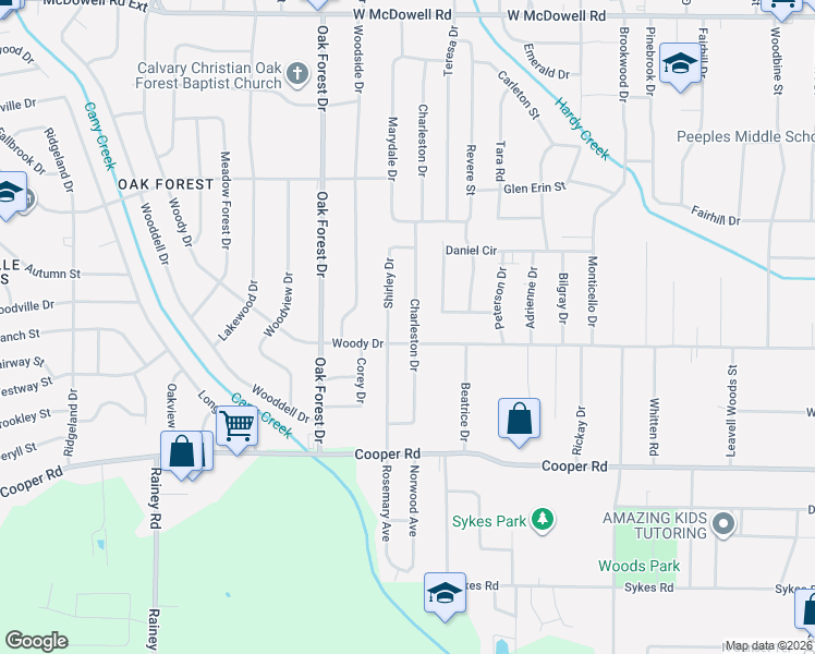map of restaurants, bars, coffee shops, grocery stores, and more near 3202 Charleston Drive in Jackson